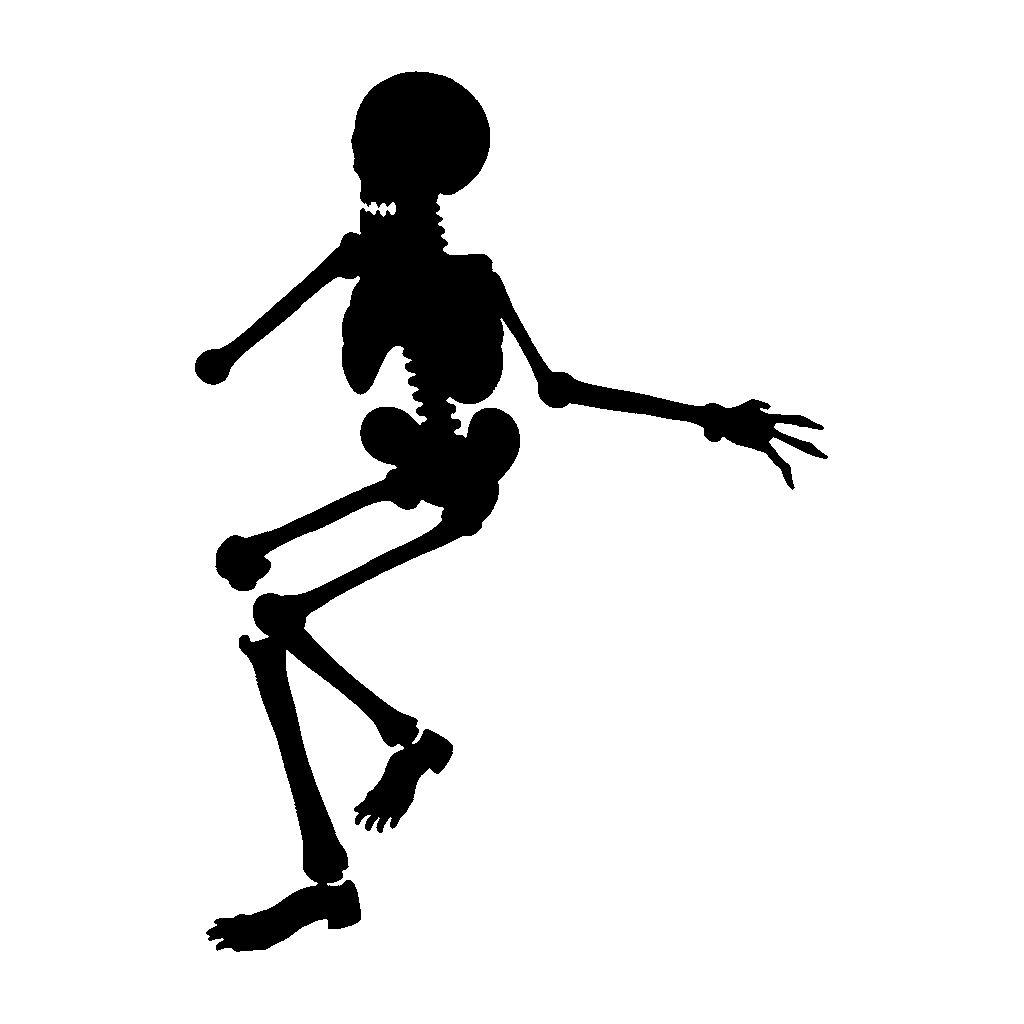 Dancing Skeleton pumpkin carving stencil