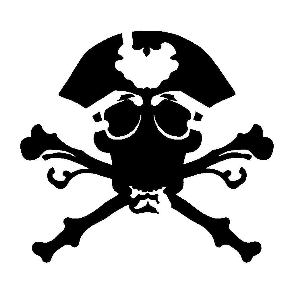 Skull and Crossbones pumpkin carving stencil