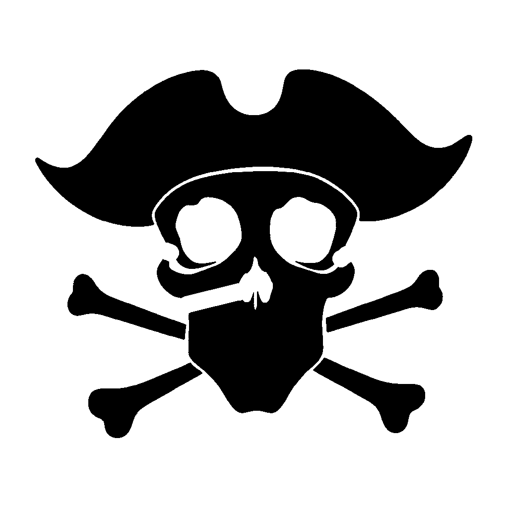 Skull and Crossbones pumpkin carving stencil, easy · design 2