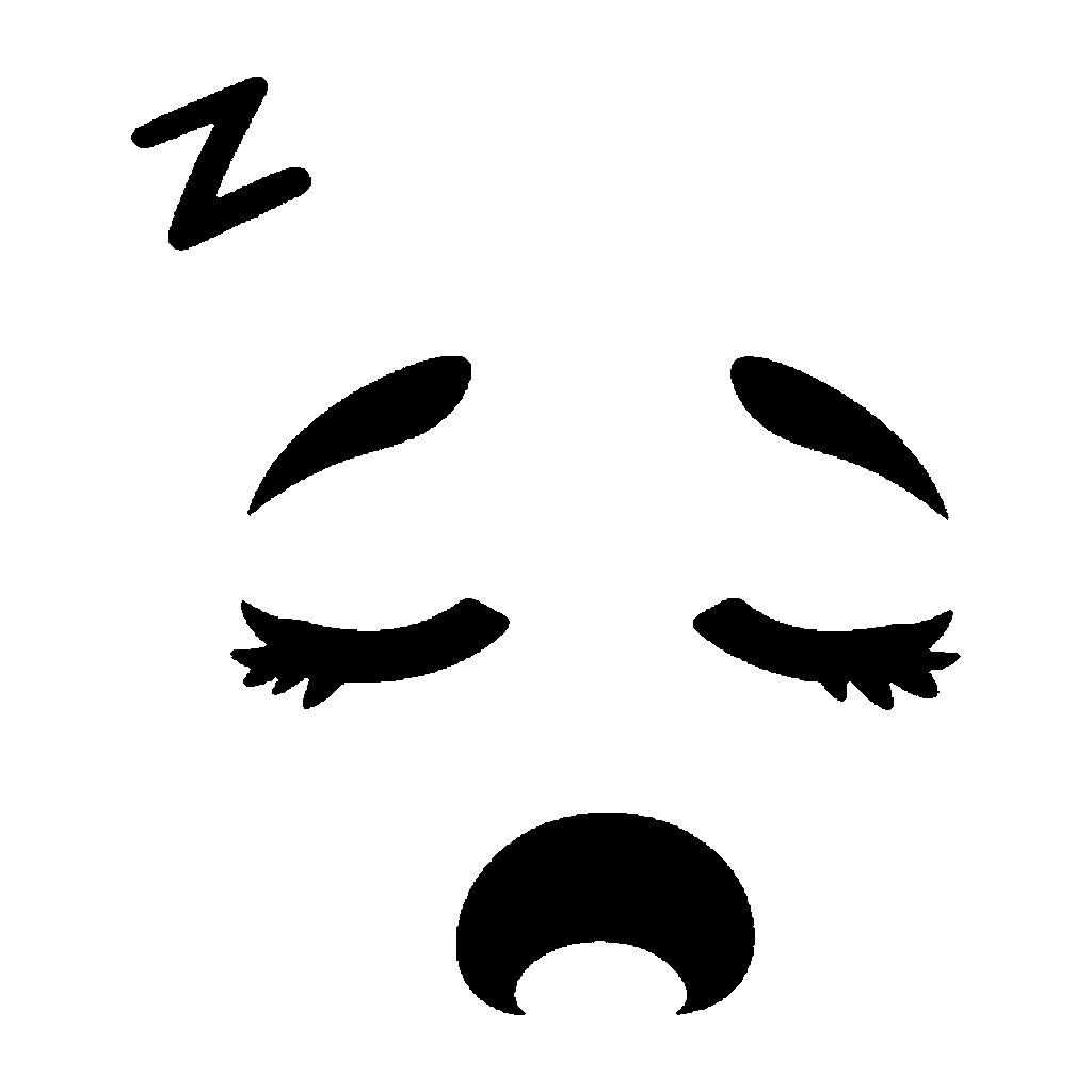 Sleepy Face pumpkin carving stencil