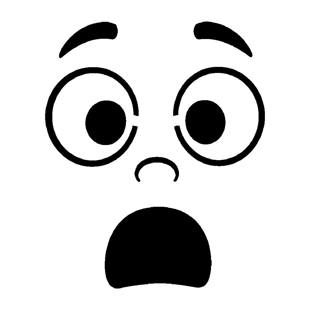 Surprised Face pumpkin carving stencil