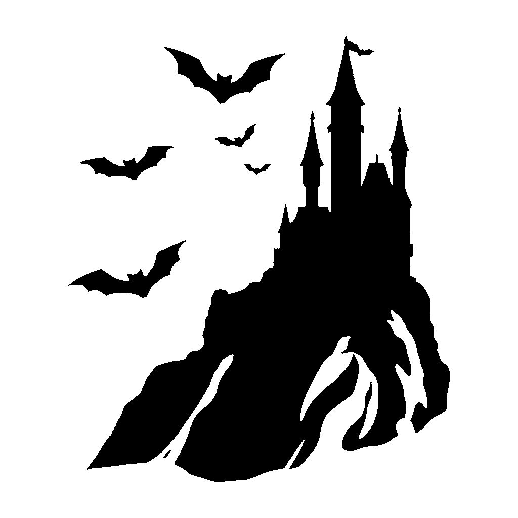 Vampire Castle pumpkin carving stencil