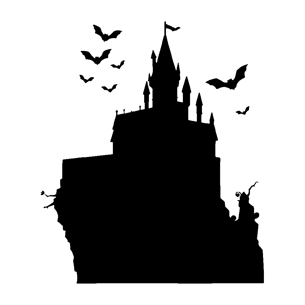 Vampire Castle pumpkin carving stencil, easy · design 2