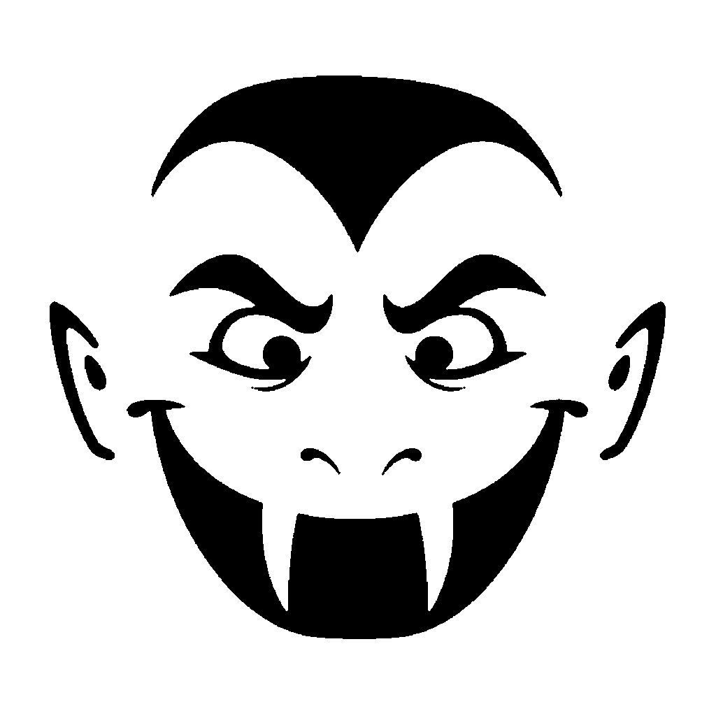 Vampire Face pumpkin carving stencil