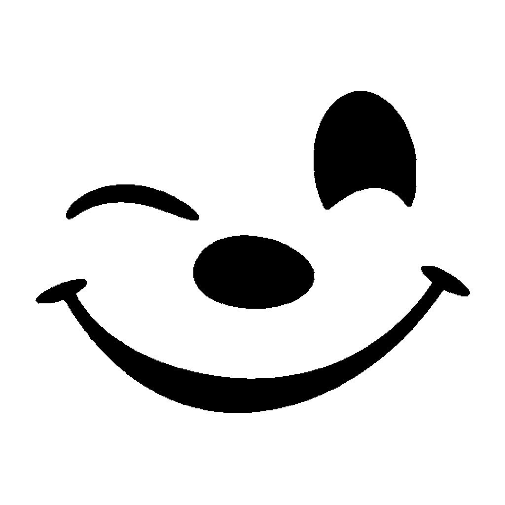Winking Face pumpkin carving stencil