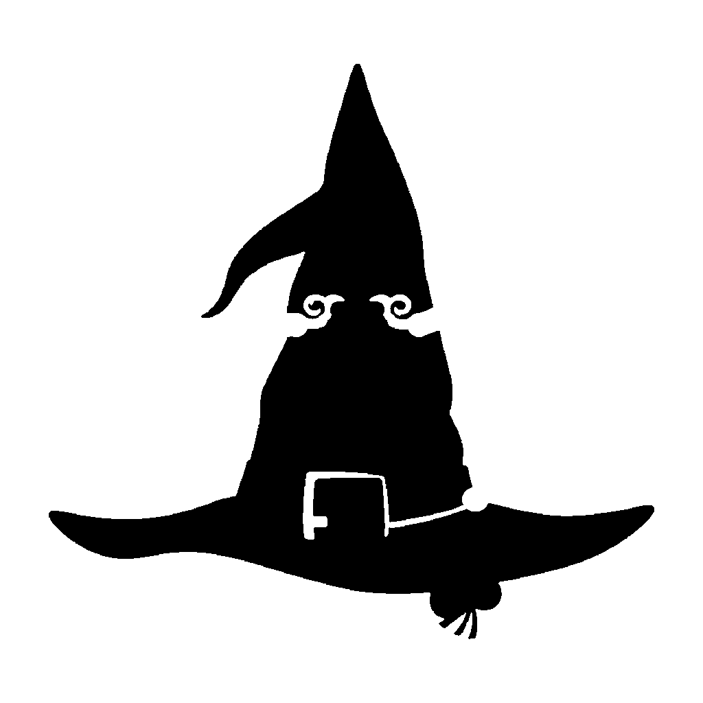 Witch Hat pumpkin carving stencil