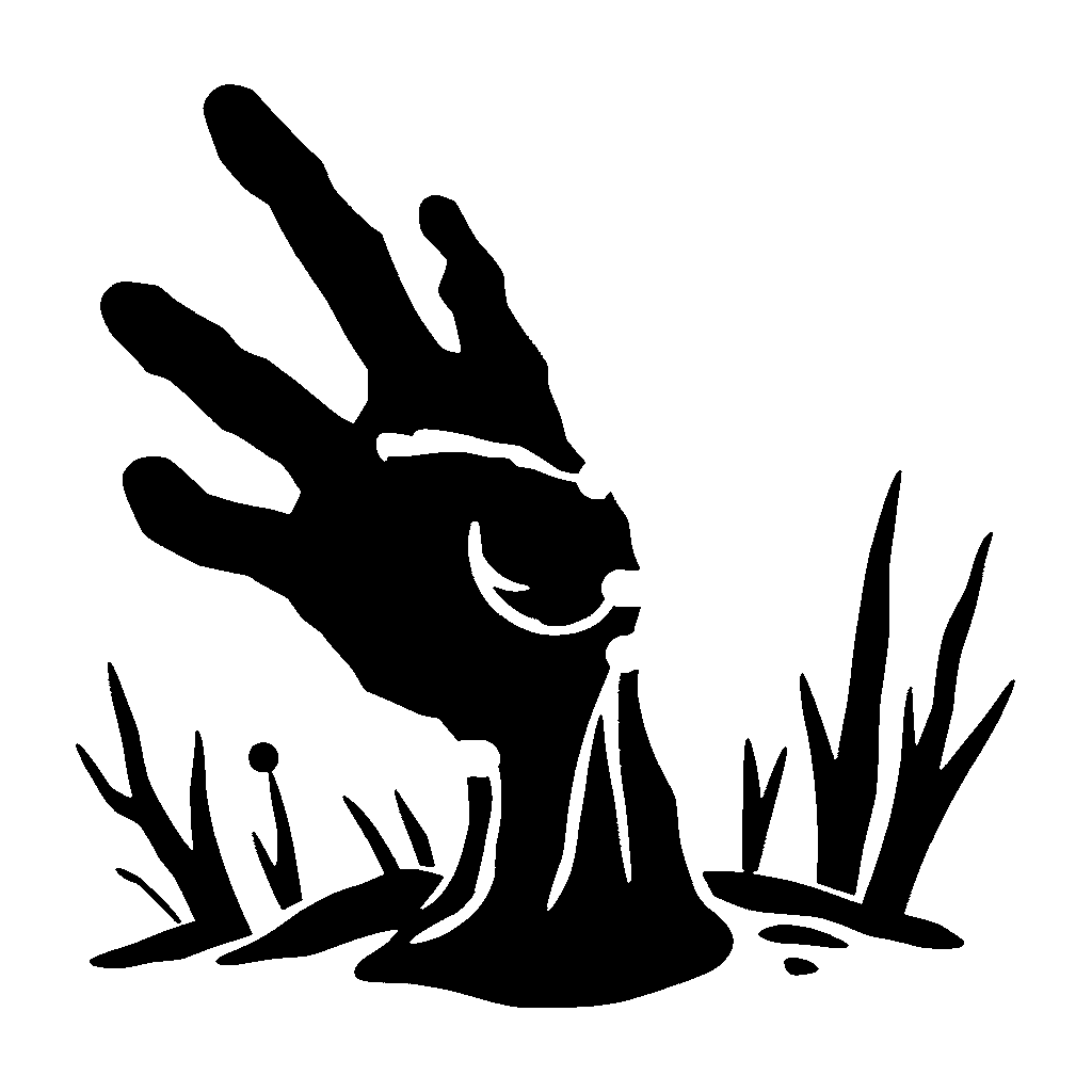 Zombie Hand pumpkin carving stencil, easy · design 2