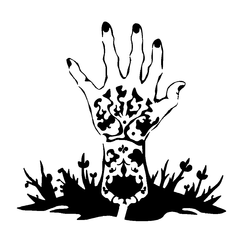 Zombie Hand pumpkin carving stencil, hard