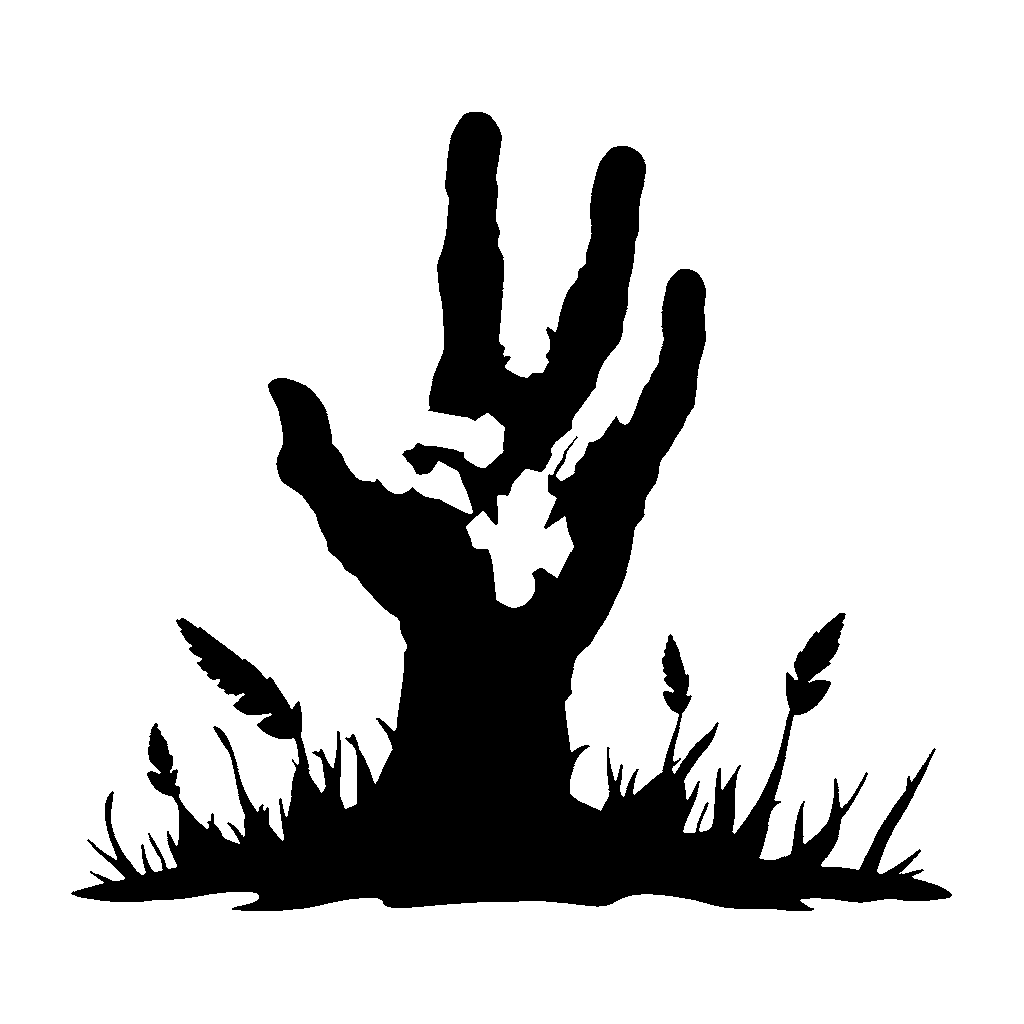 Zombie Hand pumpkin carving stencil